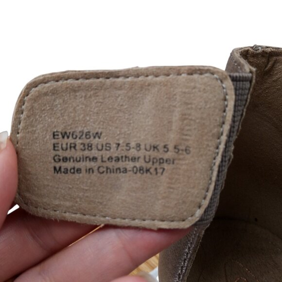 Aetrex Becca Woven Leather Wedge Comfort Sandals Size 38 US 7.5-8 Beige Ankle - Picture 11 of 15